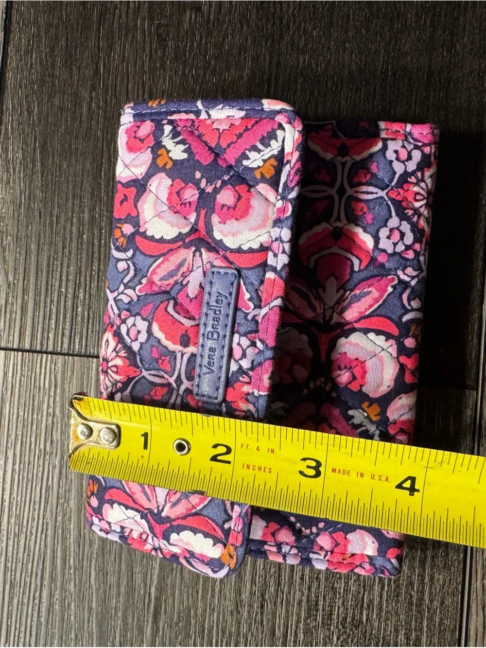 Vera Bradley Quilted Floral Wallet in Pink, Purple & Orange - Picture 3 of 6
